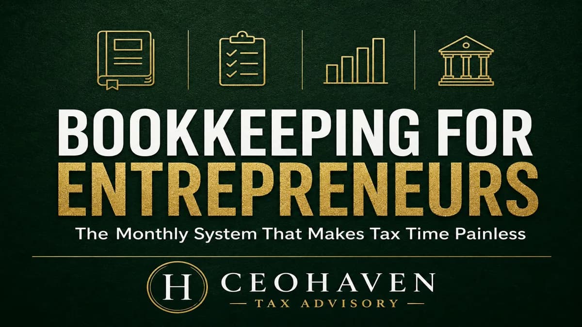 Bookkeeping for Entrepreneurs: The Monthly System That Makes Tax Time Painless — tax strategy guide by Shamyr Borgelin