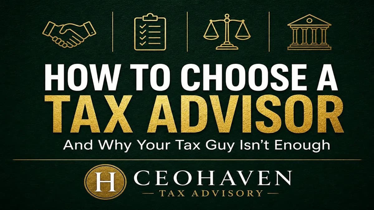 How to Choose a Tax Advisor (and Why Your 'Tax Guy' Isn't Enough) — tax strategy guide by Shamyr Borgelin