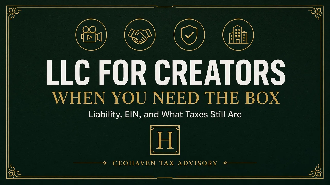LLC for Content Creators: When You Need the Box (and When You Don't) — tax strategy guide by Shamyr Borgelin