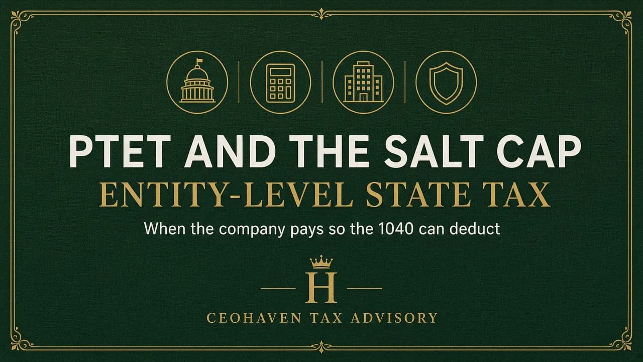 PTET and the SALT Cap: When an S-Corp Pays State Tax So You Don't Lose the Deduction — tax strategy guide by Shamyr Borgelin