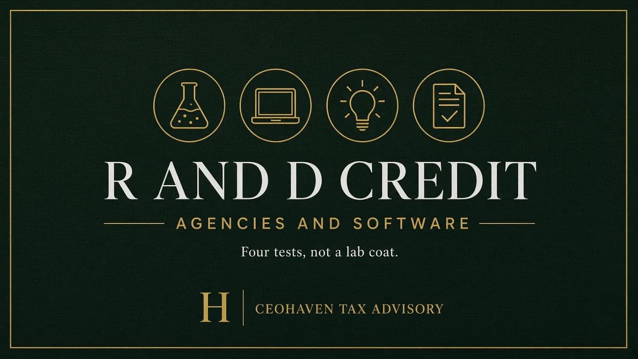 R&D Tax Credit for Agencies and Software Shops: It's Not Only Labs — tax strategy guide by Shamyr Borgelin