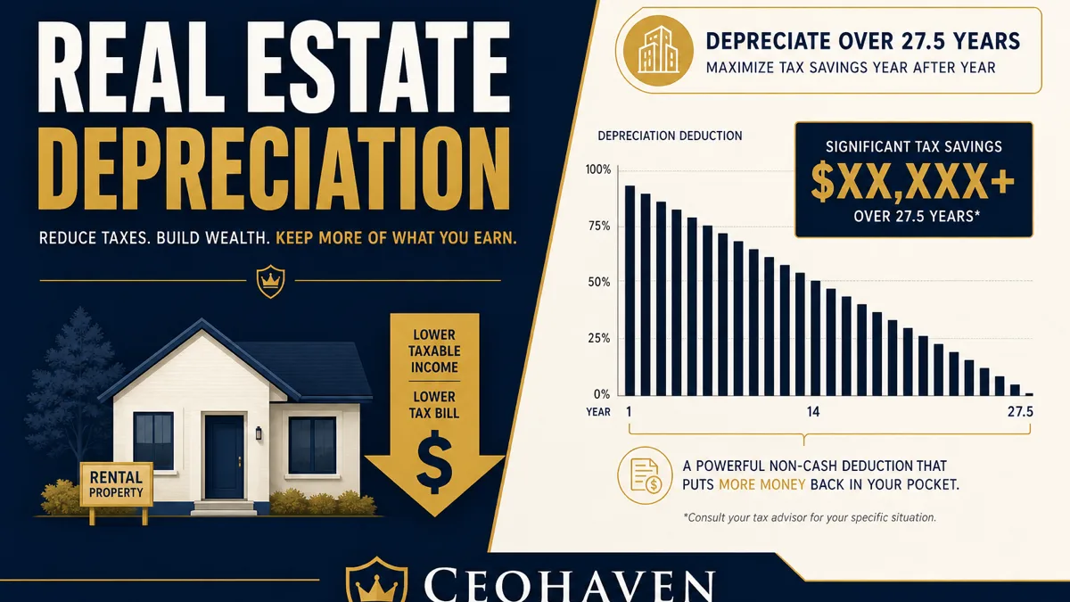 How Real Estate Investors Legally Pay Less in Taxes (Depreciation Explained) — tax strategy guide by Shamyr Borgelin