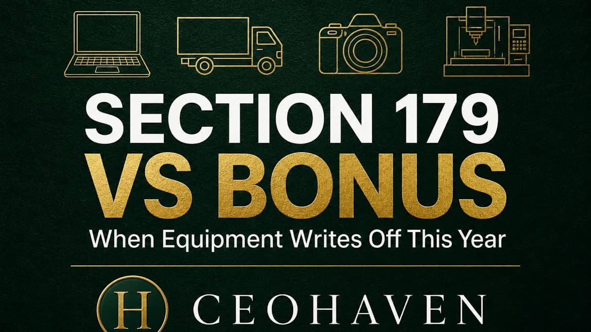 Section 179 vs Bonus Depreciation: When Equipment Writes Off This Year — tax strategy guide by Shamyr Borgelin