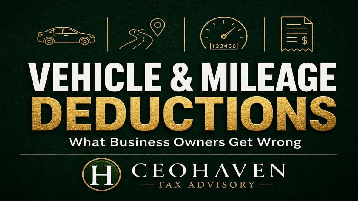Vehicle and Mileage Deductions: What Business Owners Get Wrong — tax strategy guide by Shamyr Borgelin