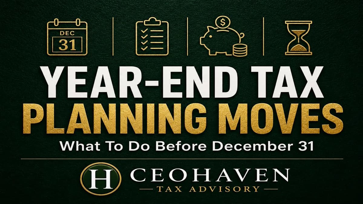 Year-End Tax Planning Moves: What to Do Before December 31 — tax strategy guide by Shamyr Borgelin